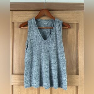 Madewell Gray V-Neck Tank Top